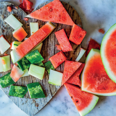 Watermelon with coconut crème