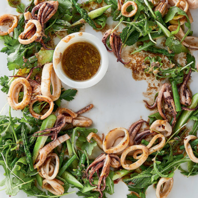 Calamari-and-asparagus salad