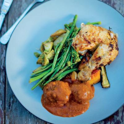 La Colombe meatballs with tomato sauce