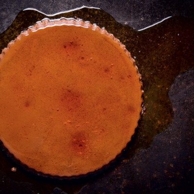 Chocolate cardamom crème caramel