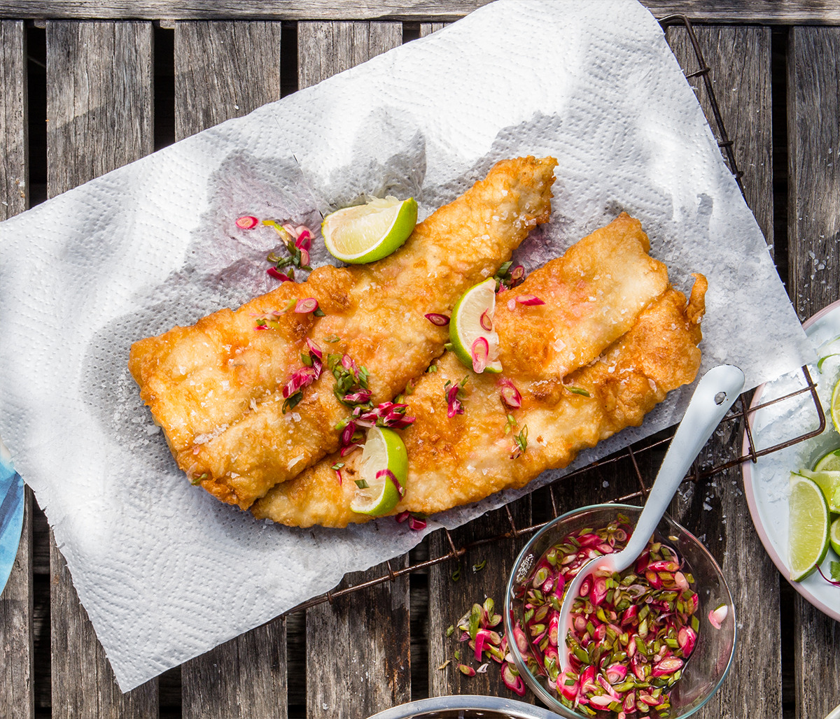 Malt-vinegar-battered fish