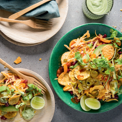 Towering nacho salad