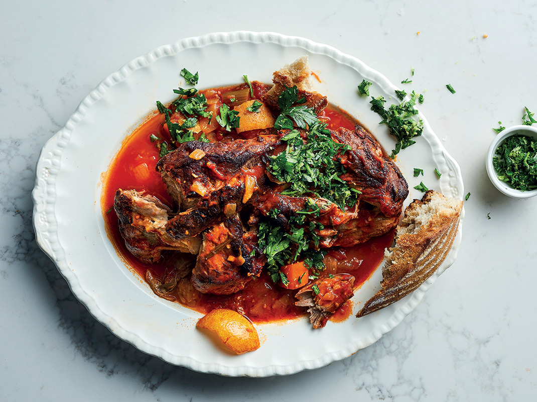 Lemon-braised pork neck