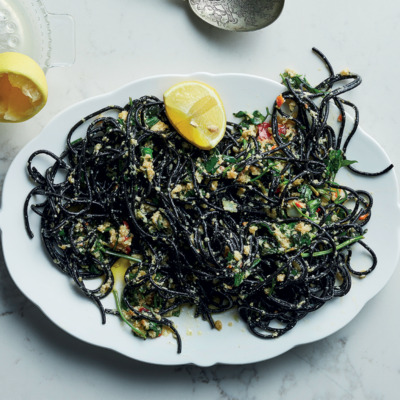 Squid-ink pasta