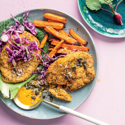 Veg risotto Kiev with sweet potato