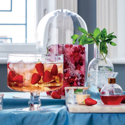 Tequila-and-strawberry rosé punch