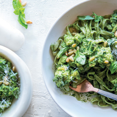 Avocado pesto pasta