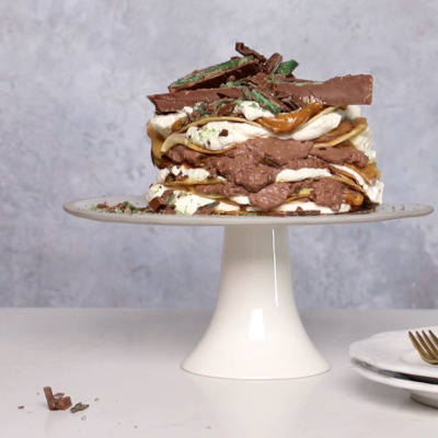 Peppermint Crisp pancake stack