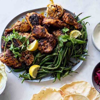 Siba’s butter chicken tray bake with cheat’s mash