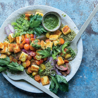 Halloumi-and-green couscous salad