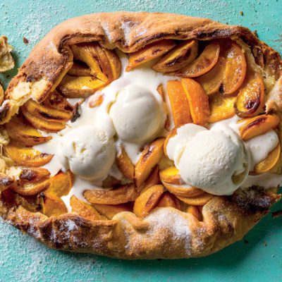 Free-form peach tart