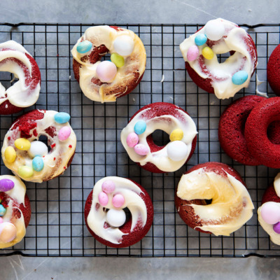 Siba’s baked red velvet doughnuts