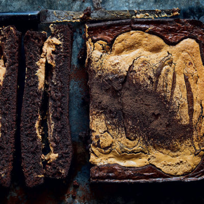 Tahini-and-peanut butter brownies