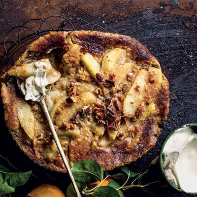 Pear-and-pecan pudding