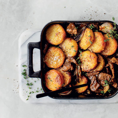 Pepper steak-and-sweet onion rösti pie