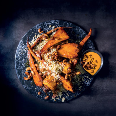 Bulgur wheat and honey-roasted parsnip salad