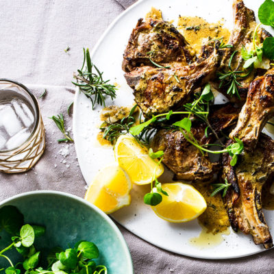 Lamb chops with rosemary-and-lemon