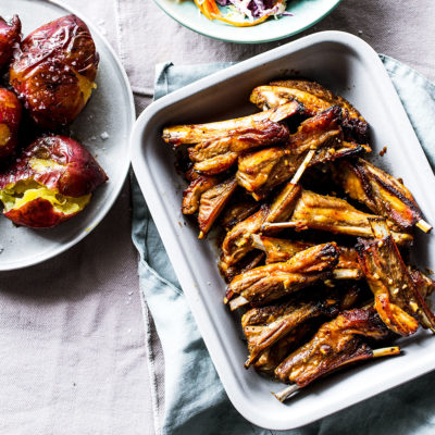 Sticky baked lamb ribbetjies