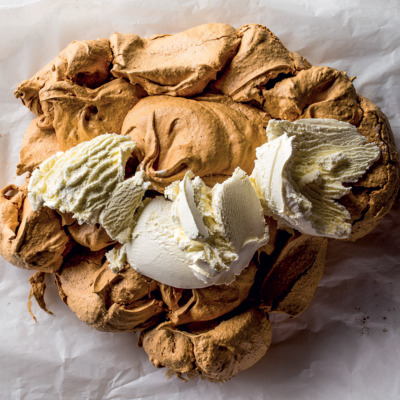 Gooey brown sugar pavlova