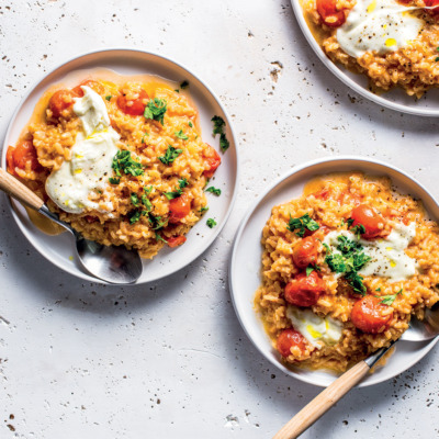 Tomato risotto with mozzarella