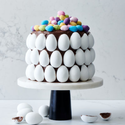 Easter-egg studded cake