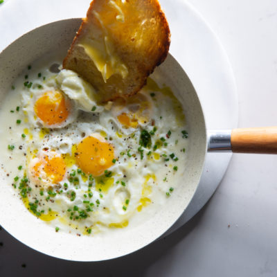 Cream-fried eggs