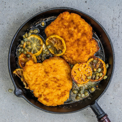 Chicken schnitzel piccata