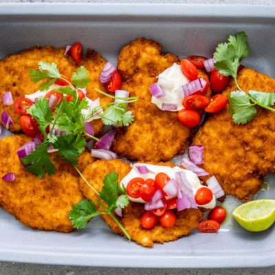 Mexican chicken schnitzels