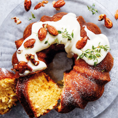 Amasi bundt cake with crème fraiche frosting