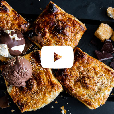 Watch: Chocolate-and-pear braai pie