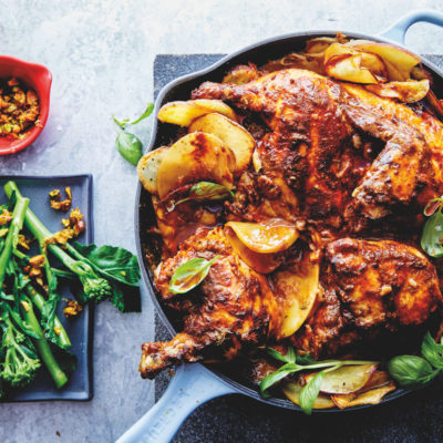 One-pan chicken-and-potato bake