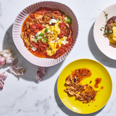 Turkish scrambled shakshuka