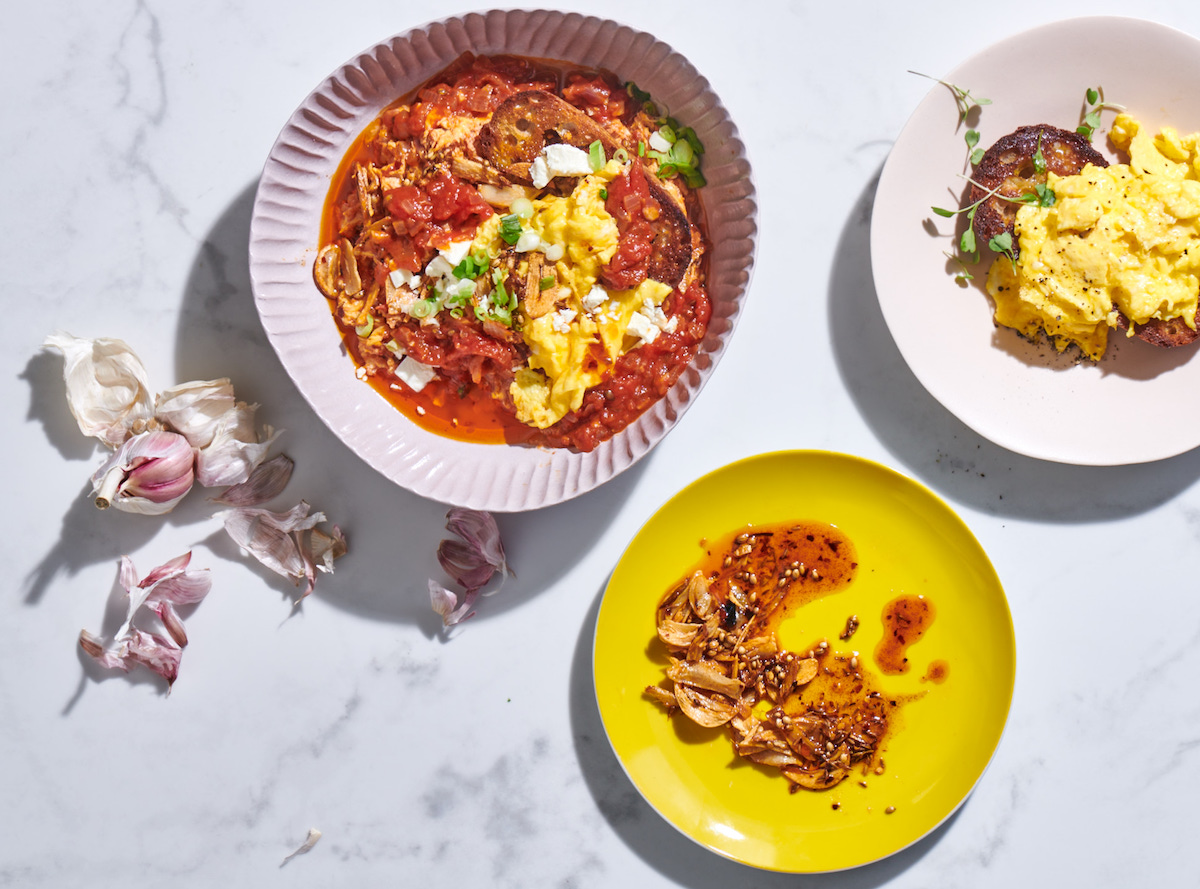 Turkish scrambled shakshuka