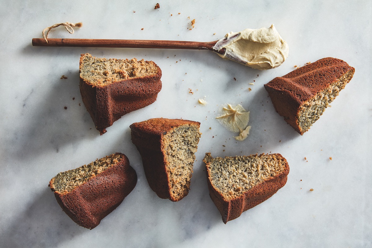 black sesame and honey cake