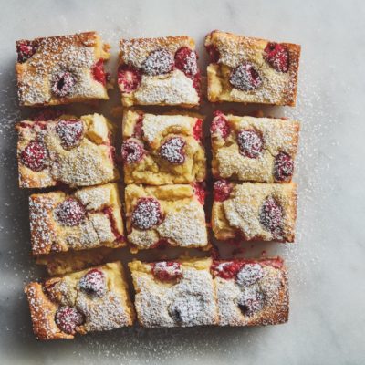 Raspberry-and-ricotta pudding cake