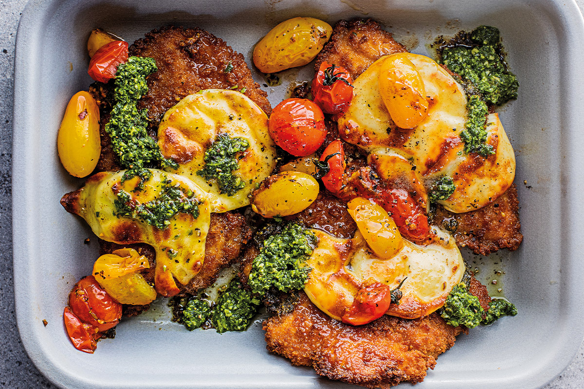 One-sheet Italian-style loaded chicken schnitzels