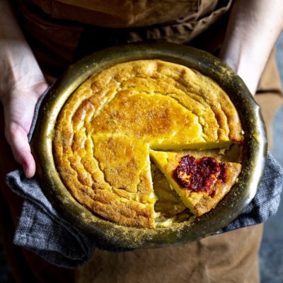 Moroccan chickpea flour tart (Kalinti)