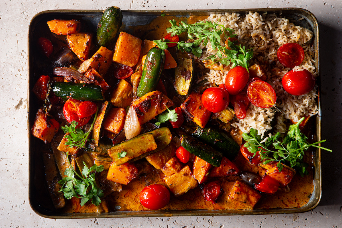 easy curry traybake