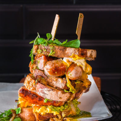 Egg-and-sausage sandwich