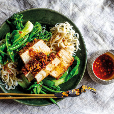 Slow-baked marinated tofu