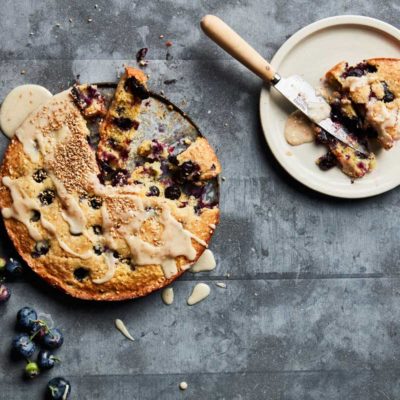 Lemon-and-sesame blueberry cake