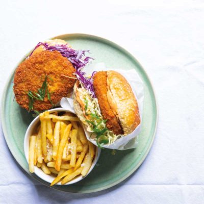 Change up burger night with crumbed pork burger patties
