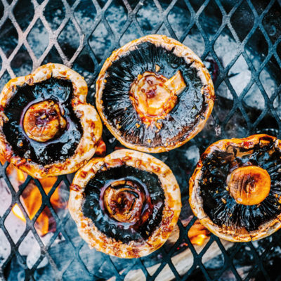 Grilled teriyaki mushrooms