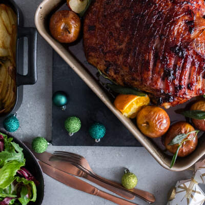 Cherry & brandy glazed gammon