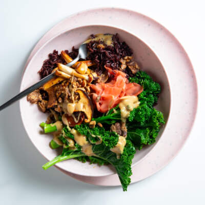 Vegan black rice bowl