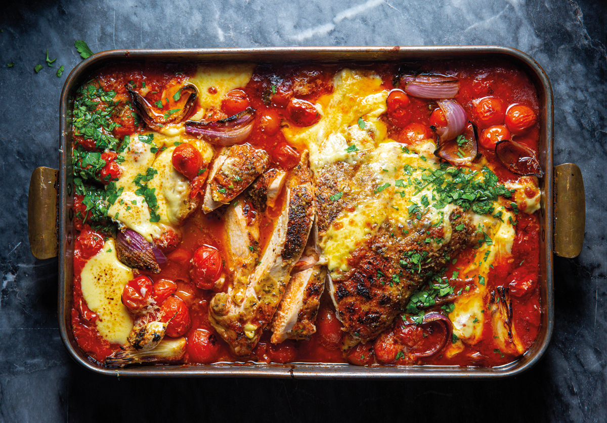 Cheesy-tomato-chicken-bake