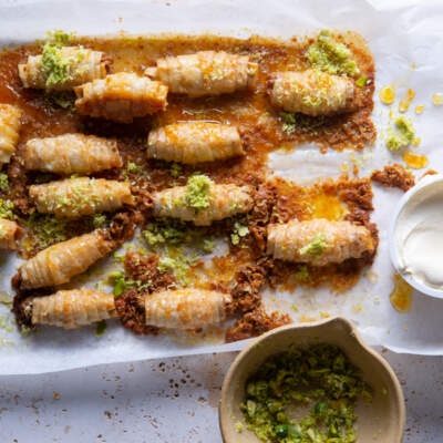 Easy baklava roll-ups