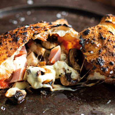 Mini ham-and-mushroom calzones