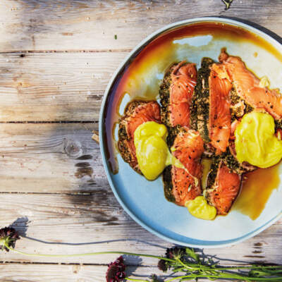 Braaied salmon escabeche