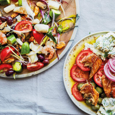 Seafood mix Greek salad